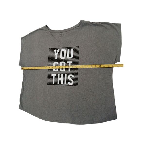 Lane Bryant Glam T-SHIRT Curvy Plus Sz 22 24 Gray YOU GOT THIS Sparkle Dazzle - Picture 10 of 16